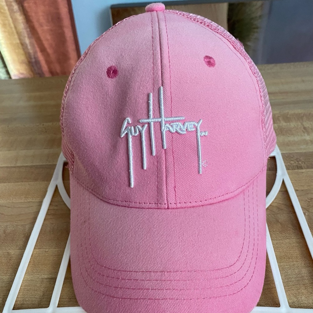 Preowned Ladies “Guy Harvey” Hat. Pink. Back Mesh. Adjustable. Check Pictures